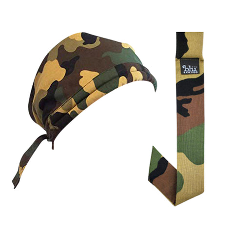 Cooling Army Camouflage Bandoorag With Matching Neckbandoo | Water Activated Cooling | 2 Pc. Value Set | Unisex - Blubandoo Cooling & Warming Headwear Accessories