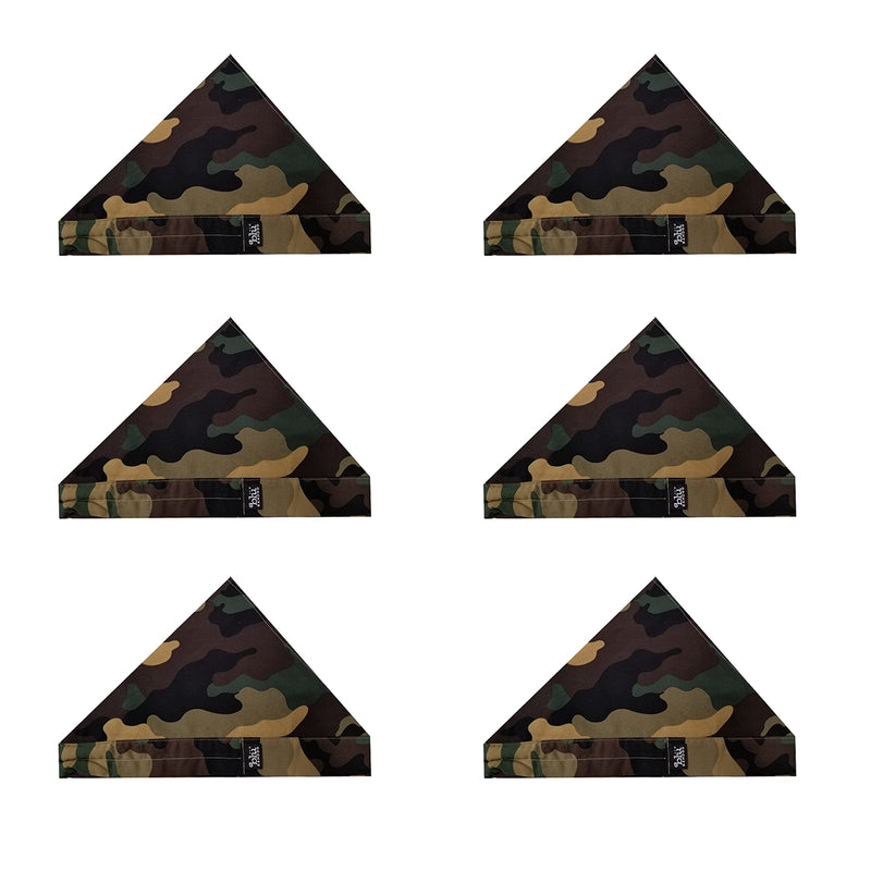 Cooling Army Camouflage Bandoorag  | Skull Cap | Doo Rag | Water Activated with Cooling Crystals | Unisex | 6 pc. Value Set