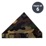 Cooling Army Camouflage Bandoorag  | Skull Cap | Doo Rag | Water Activated with Cooling Crystals | Unisex | 6 pc. Value Set - Blubandoo Cooling & Warming Headwear Accessories