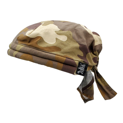 Cooling Bandoorag Skull Cap | Doo Rag | Desert Camo | Water Activated with Cooling Crystals | Hand Washable And Reusable | Unisex - Blubandoo Cooling & Warming Headwear Accessories