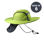Lime/Yellow Sun Safety Hatbandoo L/XL | ANSI Hi-Vis | Contains Water Activated Cooling Crystal | 6 Pc. Value Set - Blubandoo Cooling & Warming Headwear Accessories