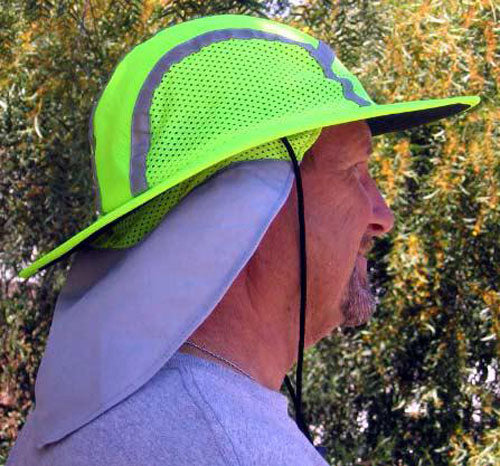 Cooling Sun Safety Hatbandoo with Water Activated Cooling Crystals | Top of Head and Neck UPF 50+ Sun Protection | Hi-Vis Materials